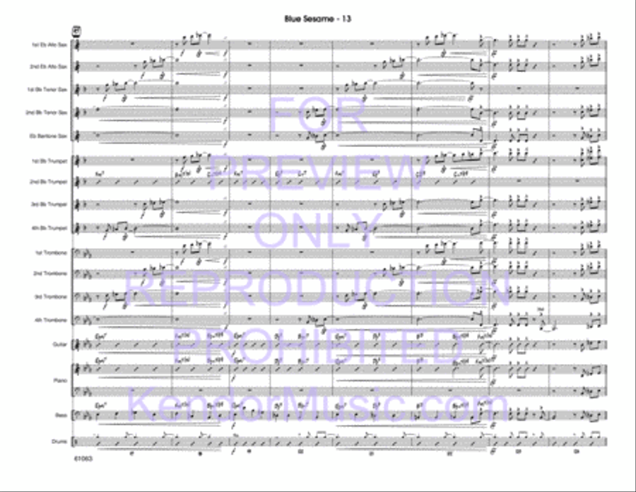 Blue Sesame Blue Sesame Jazz Ensemble scores gallery preview page 14