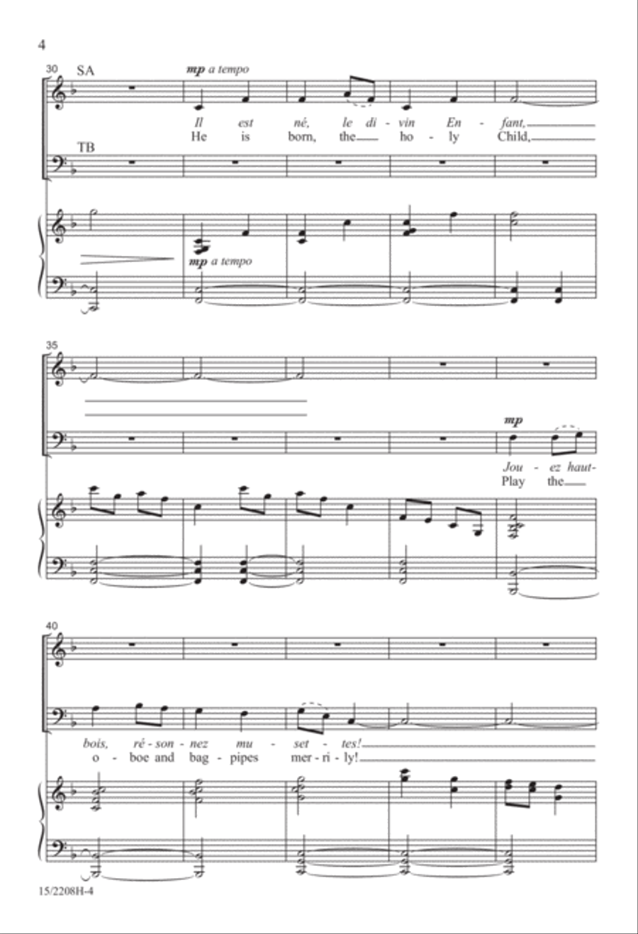 Il Est Né (He Is Born) 4-Part scores gallery preview page 4