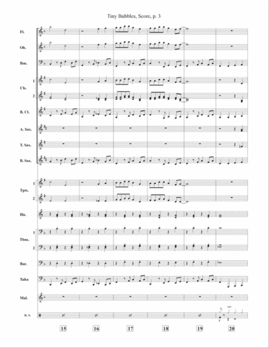 Tiny Bubbles Tiny Bubbles Concert Band scores gallery preview page 3