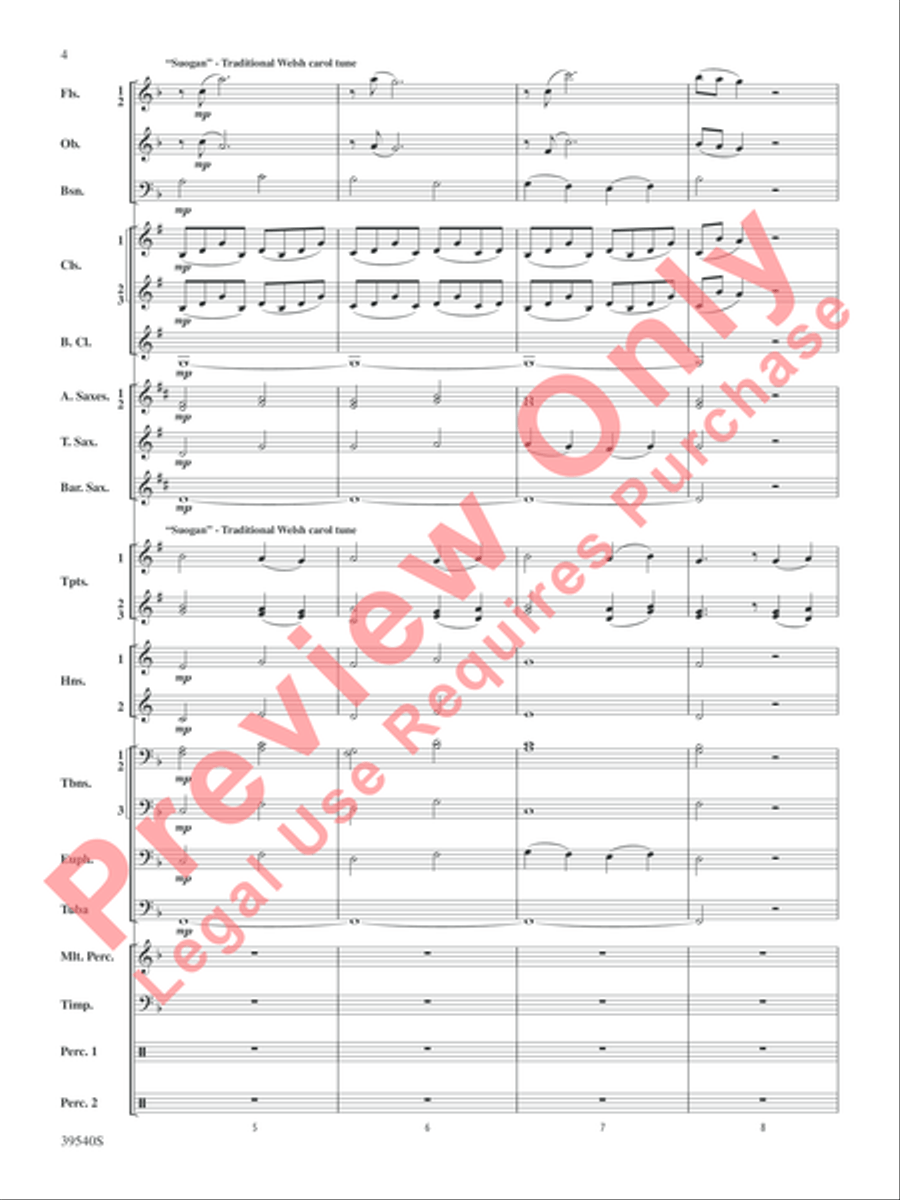 Carols from the British Isles Concert Band scores gallery preview page 5