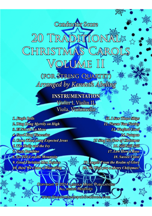 Book cover for 20 Traditional Christmas Carols Volume II (for String Quartet)