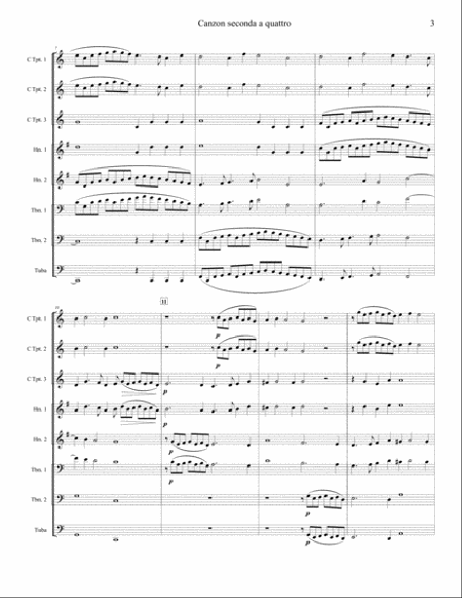 Canzon seconda a quattro for Brass Octet Brass Ensemble scores gallery preview page 3