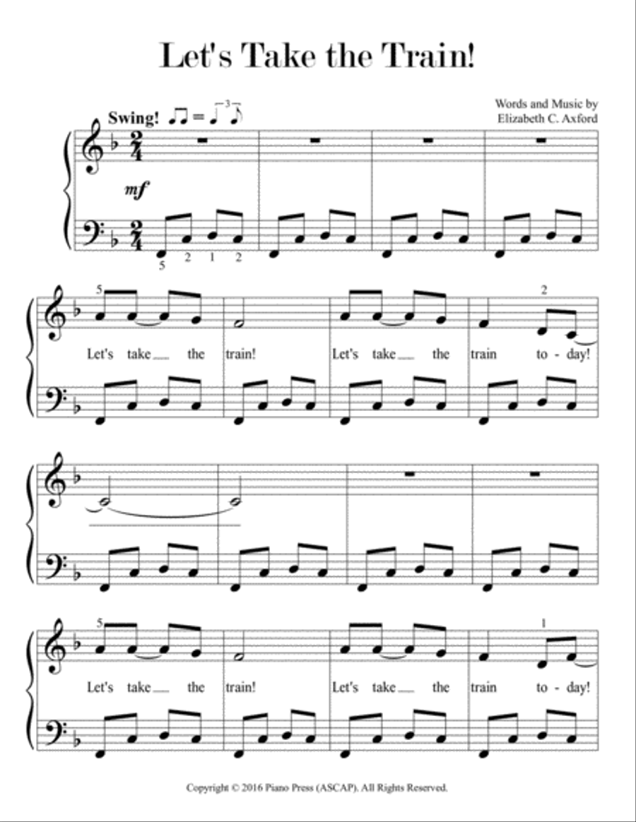 Let's Take the Train! Easy Piano scores gallery preview page 2