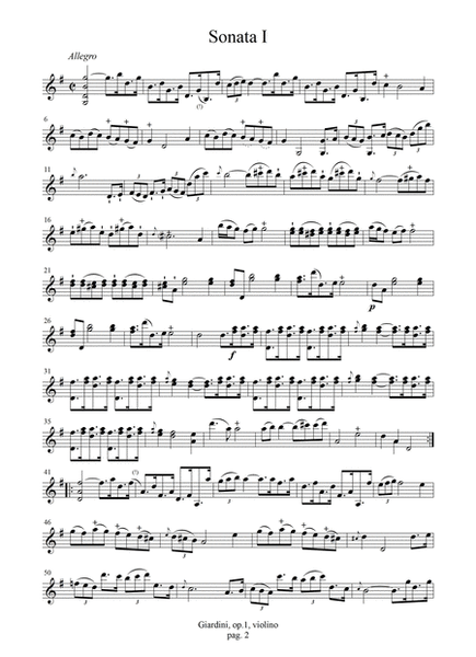 6 Sonate op.1 (London, [1751])