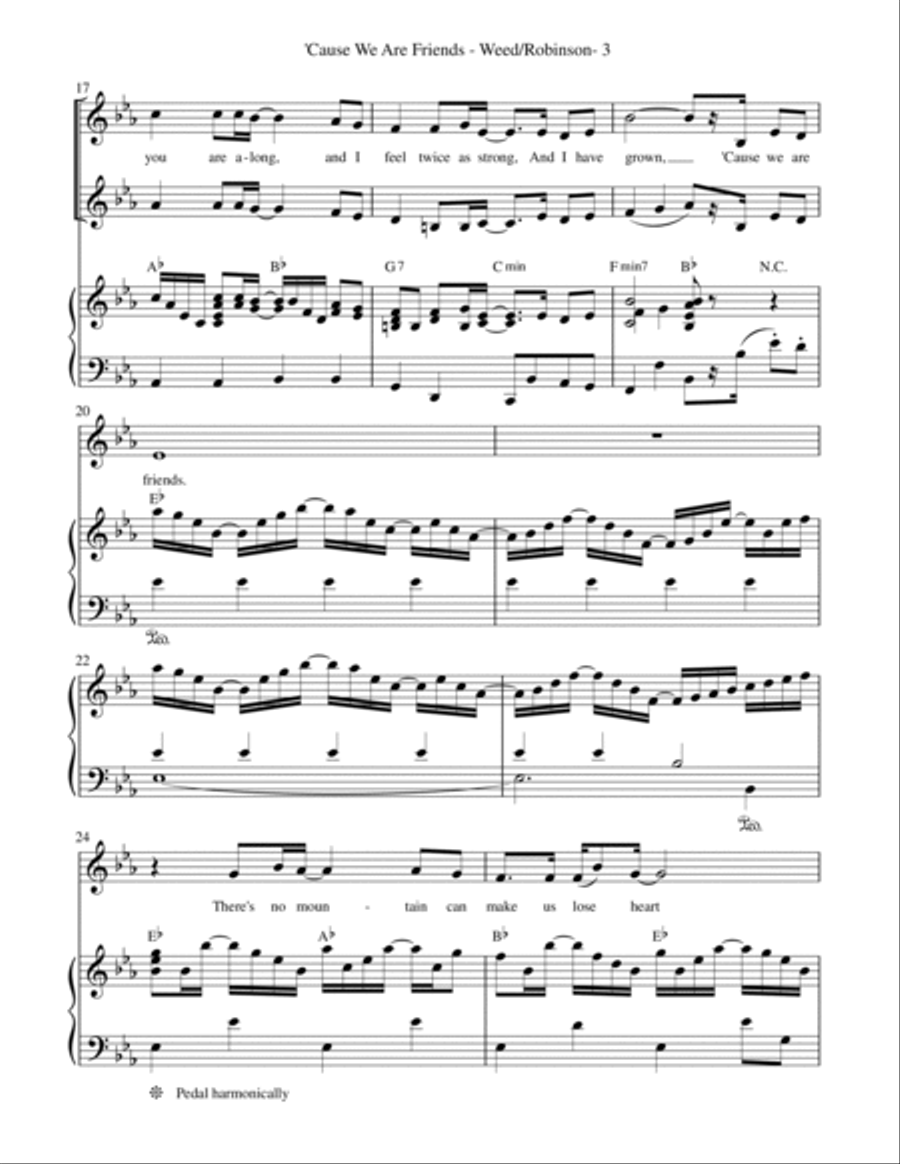 Cause We Are Friends Piano, Vocal, Guitar scores gallery preview page 3