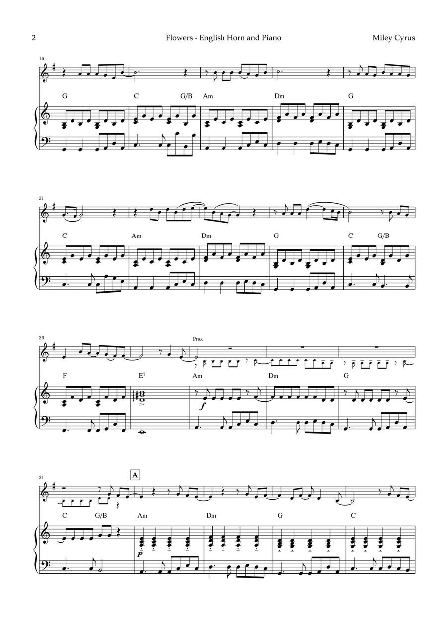 Flowers English Horn scores gallery preview page 2