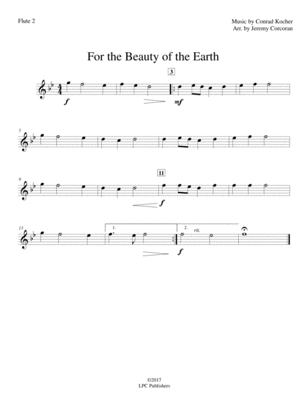 For the Beauty of the Earth for Flute Quartet image number null