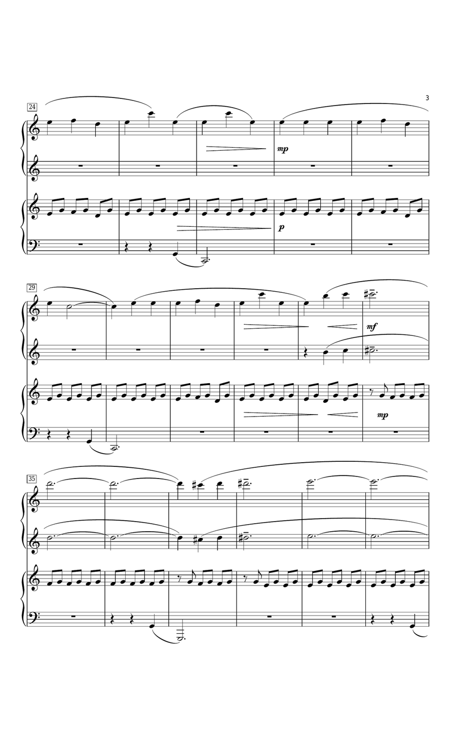 Dawn (from Pride And Prejudice) 1 Piano, 4-Hands scores gallery preview page 3