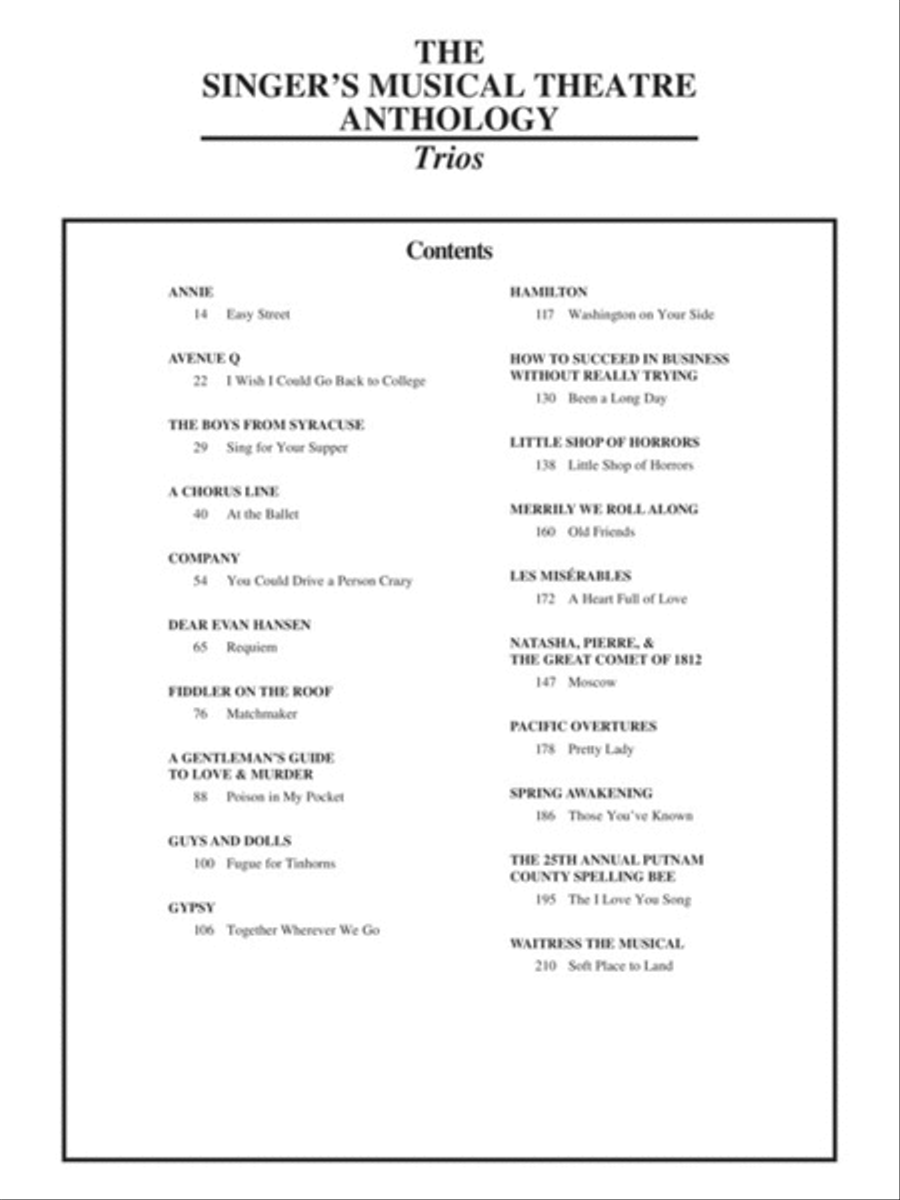 Singer's Musical Theatre Anthology Trios Voice scores gallery preview page 3