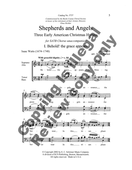 Shepherds and Angels by Alice Parker 4-Part - Sheet Music