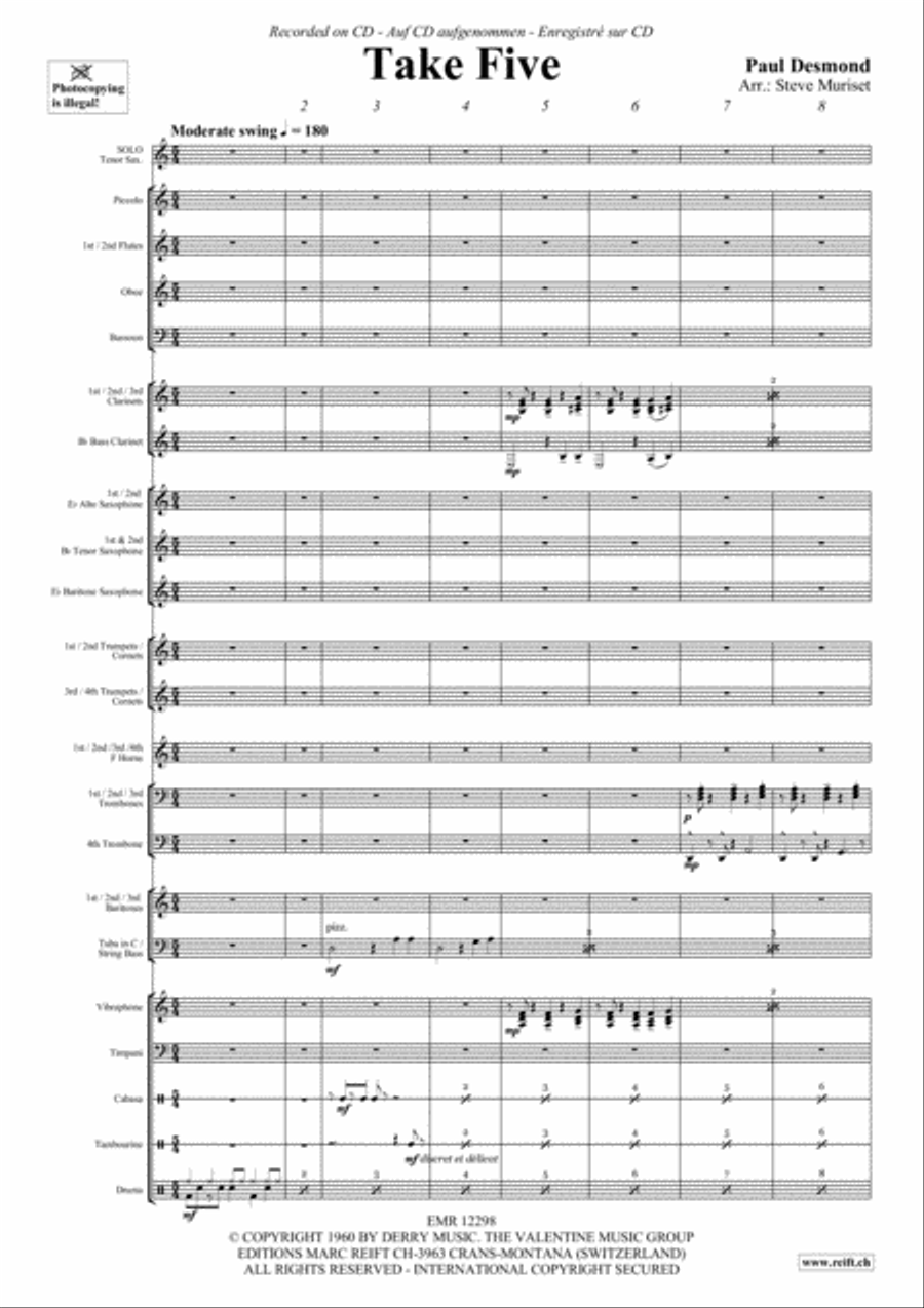 Take Five Concert Band scores gallery preview page 4