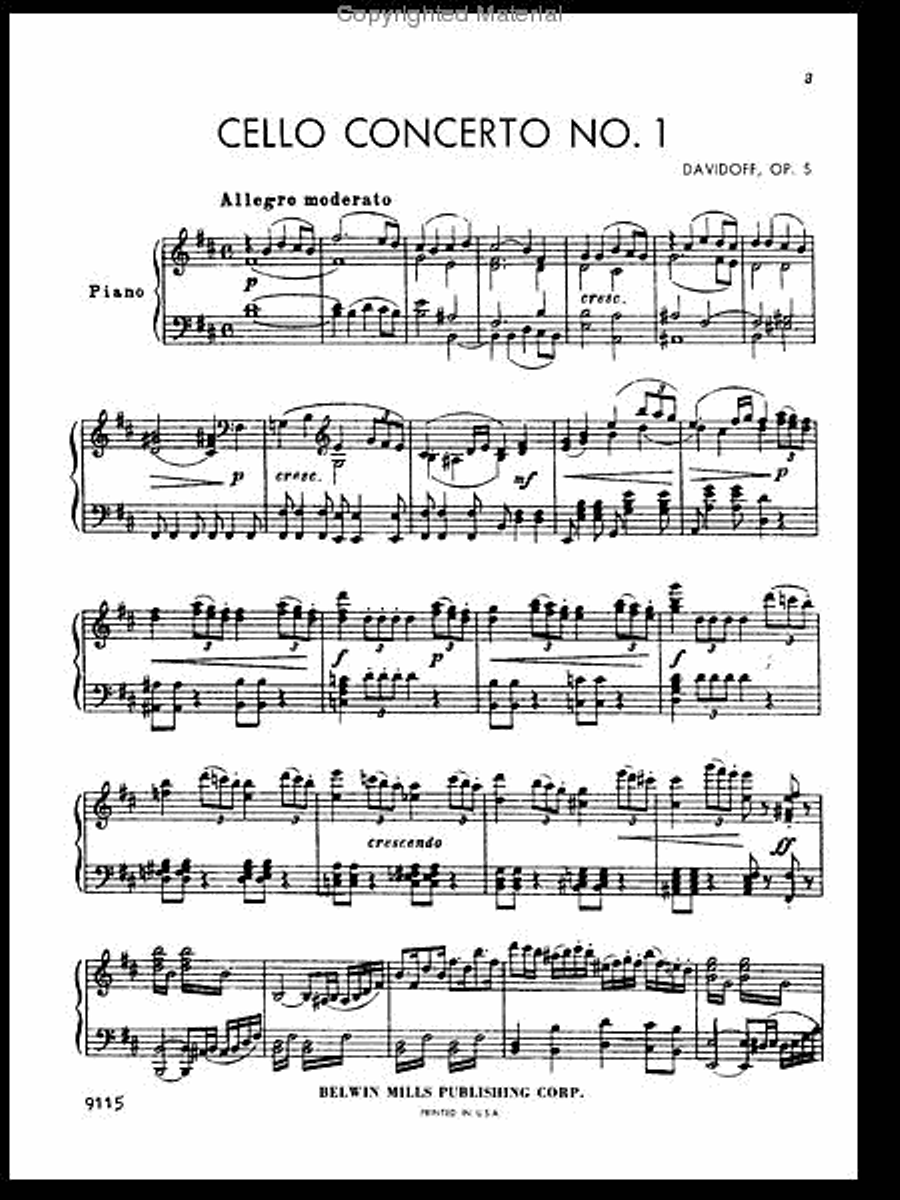 Cello Concerto No. 1 Small Ensemble scores gallery preview page 4
