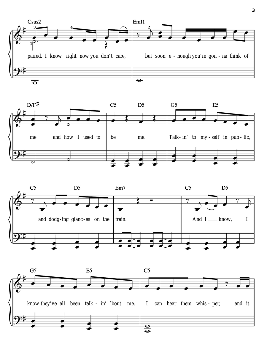 Unwell Easy Piano scores gallery preview page 3