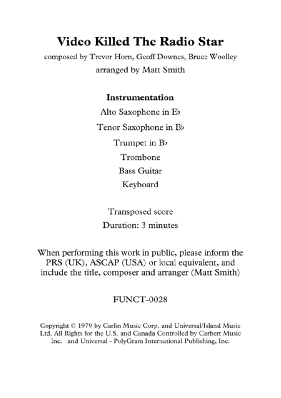 Video Killed The Radio Star Voice scores gallery preview page 2