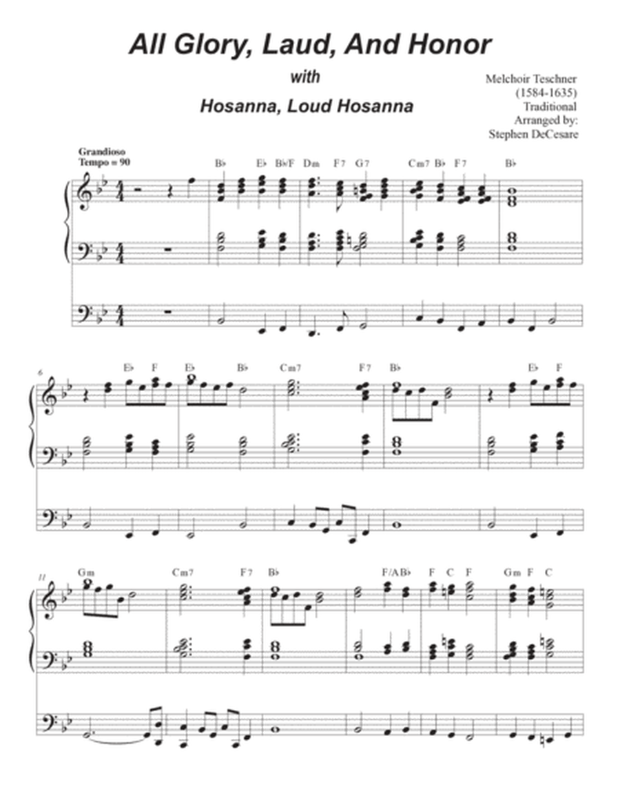 All Glory, Laud, And Honor (with "Hosanna, Loud Hosanna") (Trombone solo and Organ) image number null
