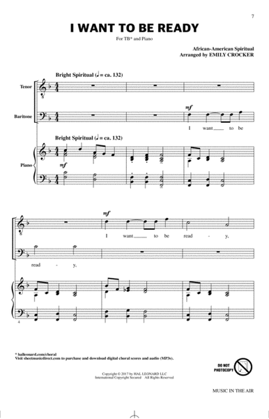 Music In The Air (Collection for the Tenor-Bass Chorus)
