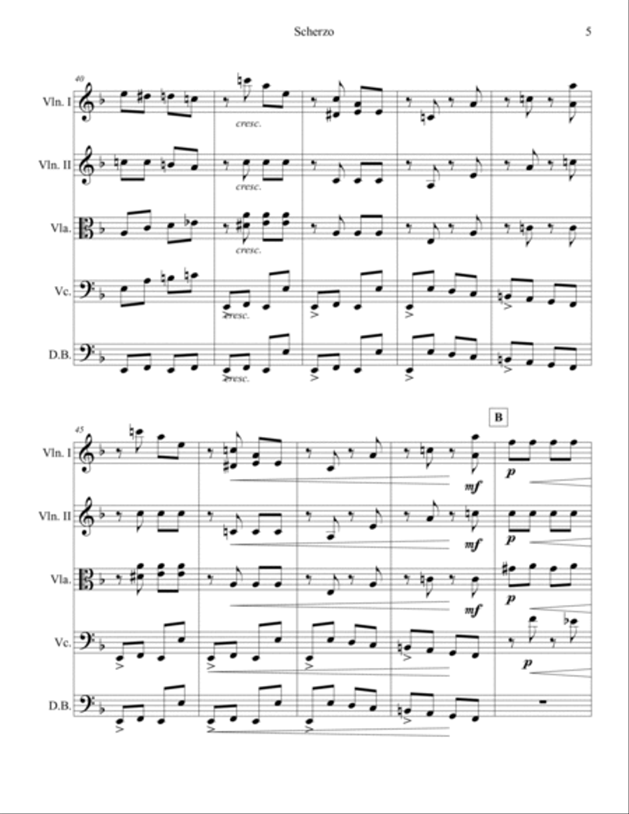 Scherzo from Tschaikowsky's Sym. #4. Full children/youth orchestra. 3 Scores & parts. Full Orchestra scores gallery preview page 5