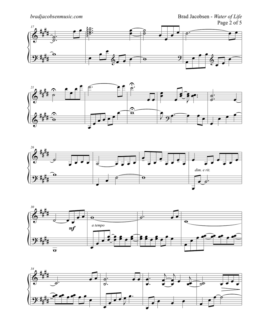 Water of Life Water of Life Piano Solo scores gallery preview page 2