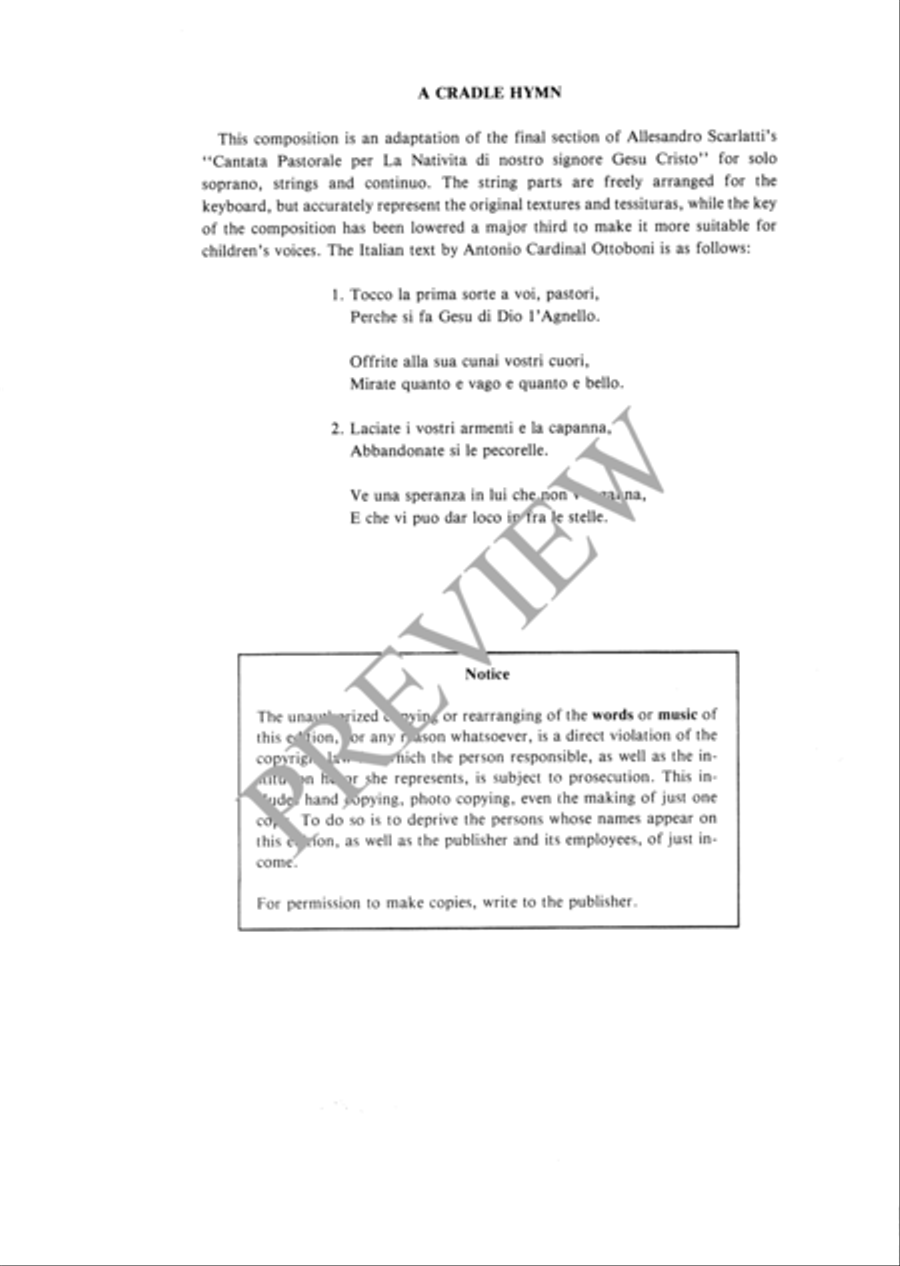 A Cradle Hymn A Cradle Hymn Unison Choir scores gallery preview page 3