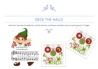 DECK THE HALLS christmas song big notes