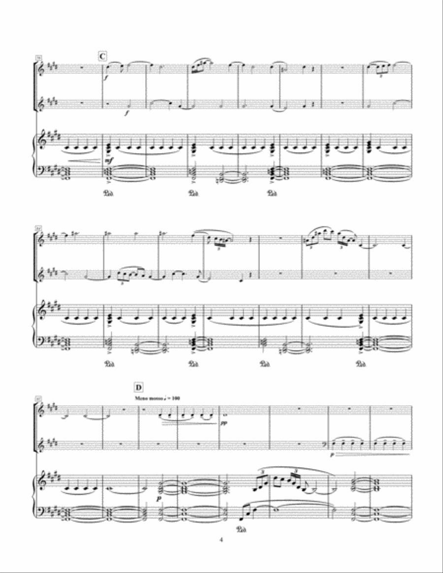 The Sundials: III; Tempus Fugit Velut Umbra (Time flees like a shadow) Piano Trio scores gallery preview page 4