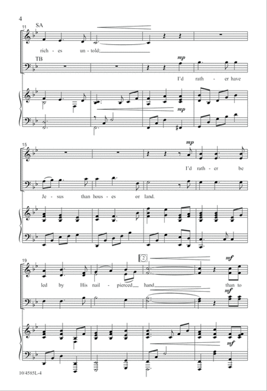 I'd Rather Have Jesus I'd Rather Have Jesus 4-Part scores gallery preview page 5