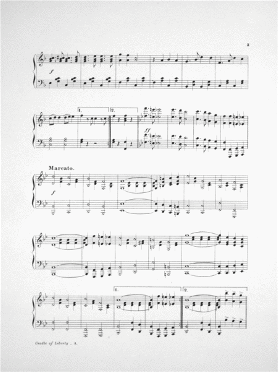 Cradle of Liberty. March and Two-Step Piano Solo scores gallery preview page 3