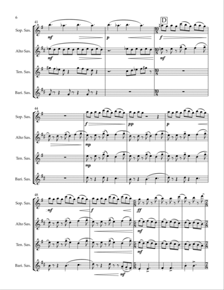Currents Saxophone Quartet scores gallery preview page 6