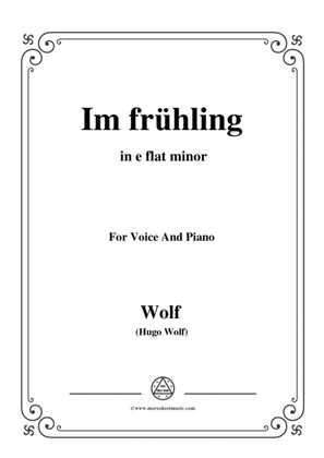 Book cover for Wolf-Im frühling in e flat minor,for Voice and Piano