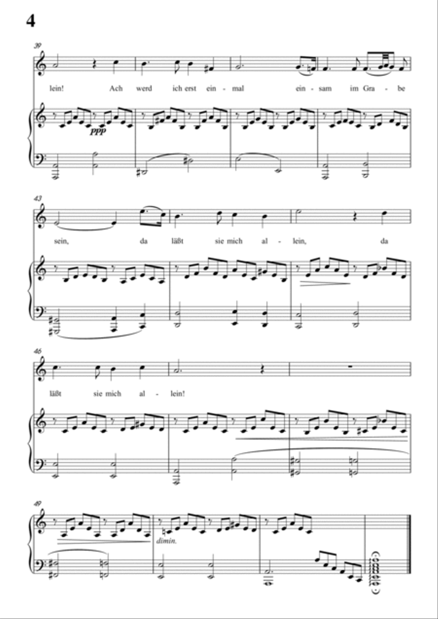 Schubert-Gesänge des Harfners,Op.12 No.1 in a minor,for Vocal and Piano Voice scores gallery preview page 5