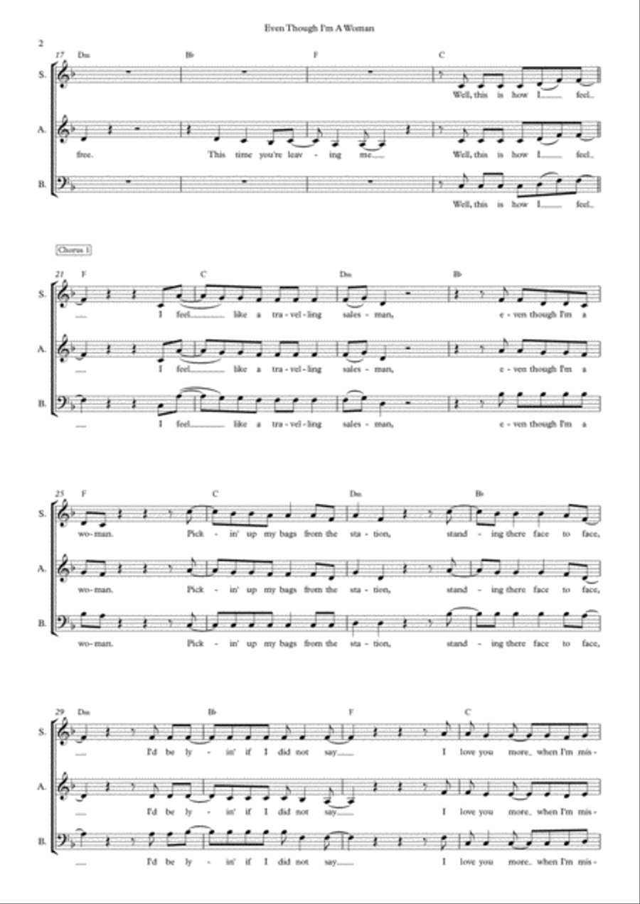 Even Though I'm A Woman 3-Part scores gallery preview page 2