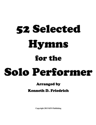 Book cover for 52 Selected Hymns for the Solo Performer - alto saxphone