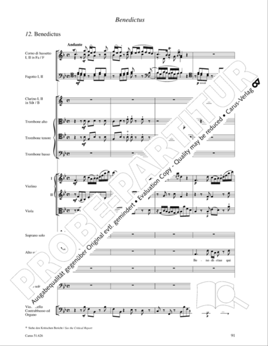 Missa longa in C major (Missa longa in C) 4-Part scores gallery preview page 103