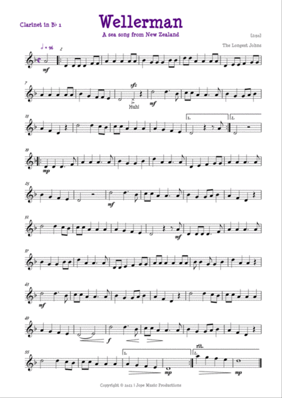 Wellerman Wellerman Woodwind Ensemble scores gallery preview page 3