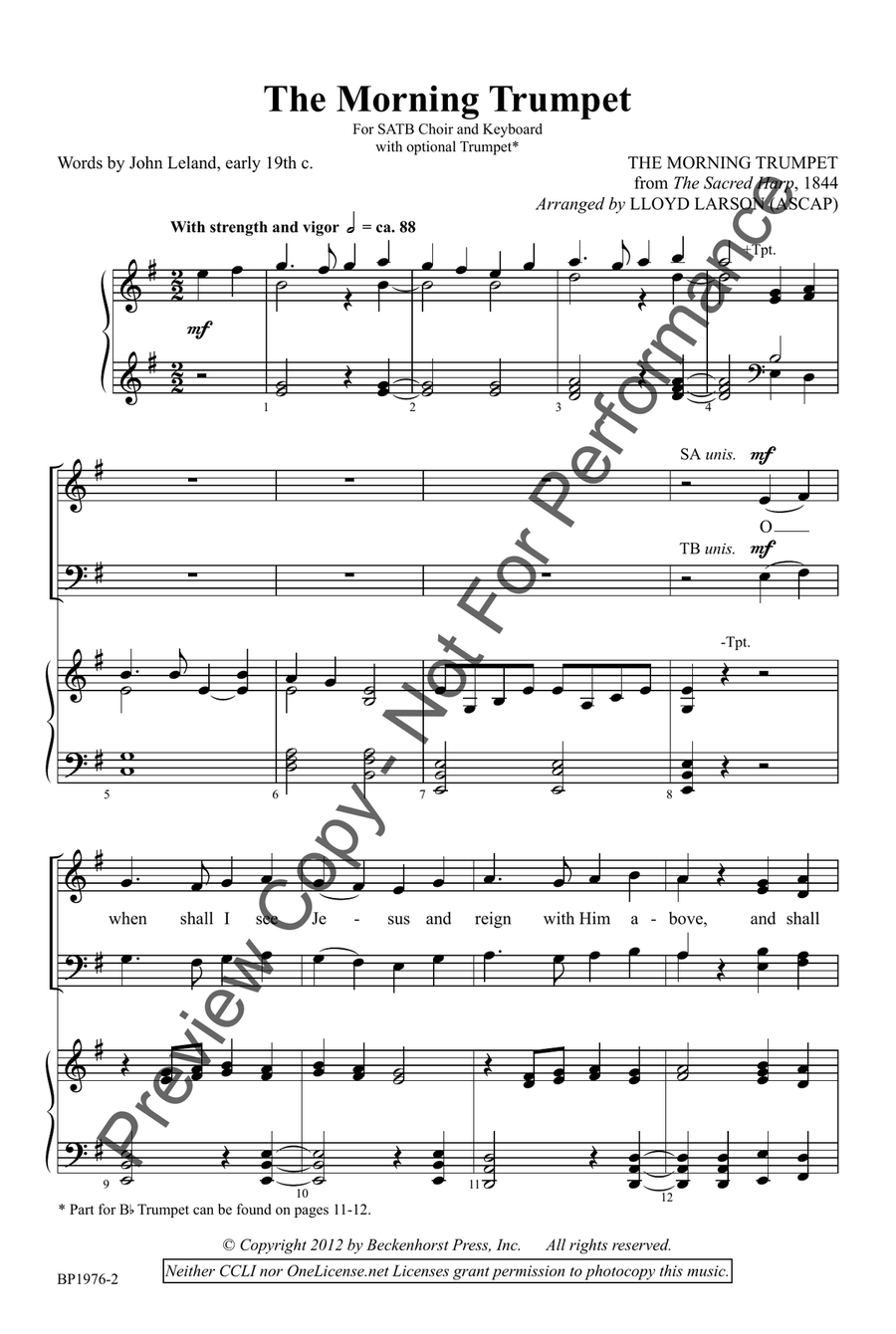 Morning Trumpet, The 4-Part scores gallery preview page 2