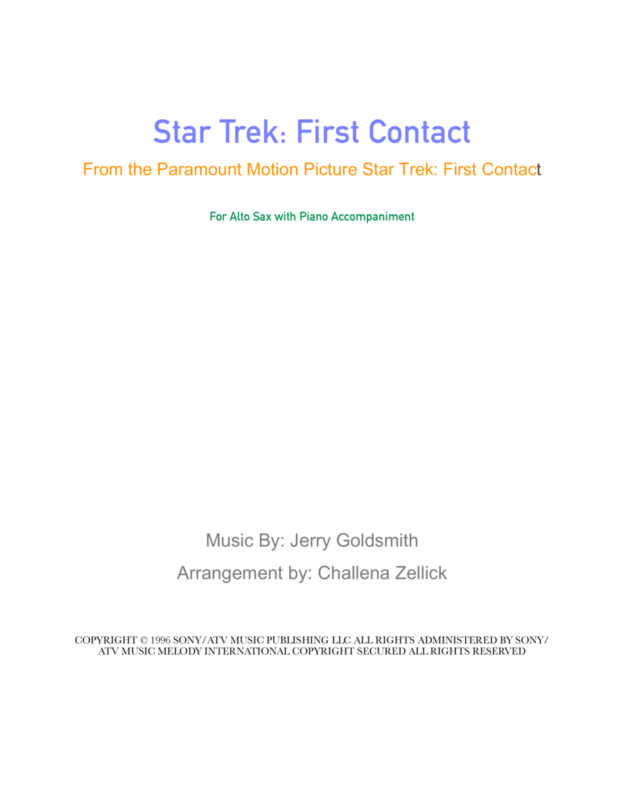 Star Trek(r) First Contact Alto Saxophone scores gallery preview page 1