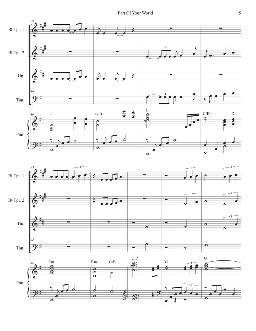 Part Of Your World Brass Ensemble scores gallery preview page 5
