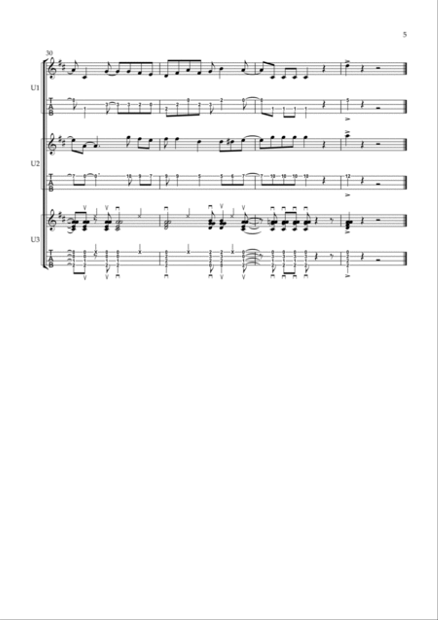 Guajira Guatanamera Ukulele scores gallery preview page 5