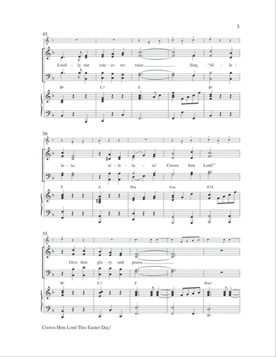Crown Him Lord This Easter Day! 4-Part scores gallery preview page 6