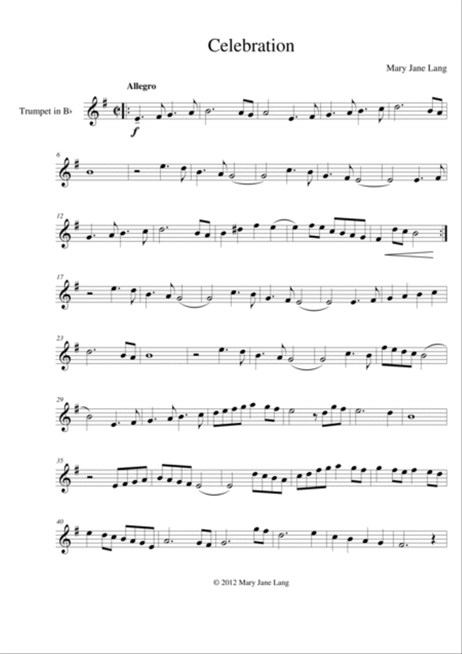 Celebration Trumpet Solo scores gallery preview page 3