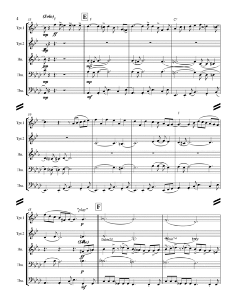 Blue Christmas Blue Christmas Brass Ensemble scores gallery preview page 5