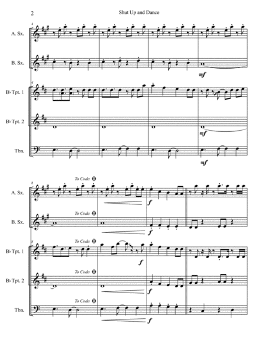 Shut Up And Dance Small Ensemble scores gallery preview page 3
