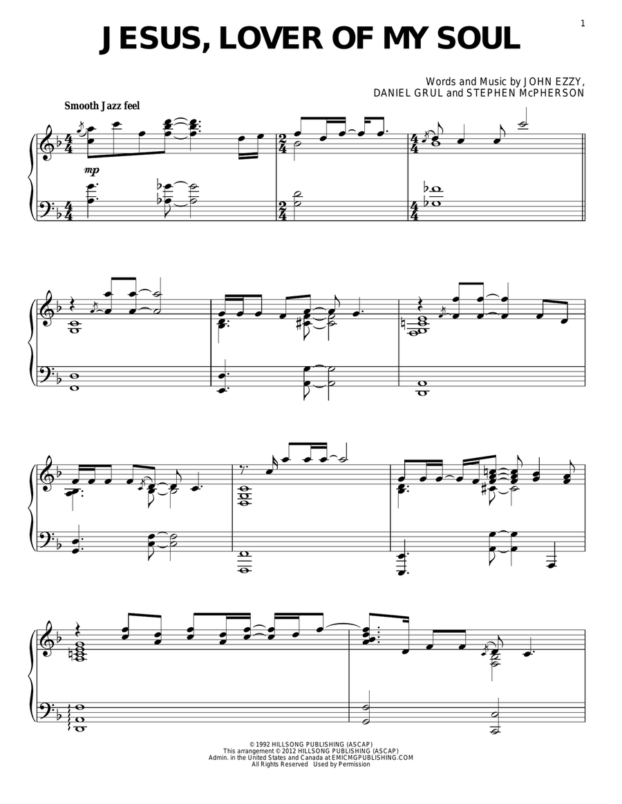 Jesus, Lover Of My Soul Piano Solo scores gallery preview page 1