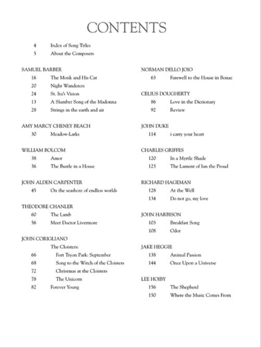 The G. Schirmer Collection of American Art Song – 50 Songs by 29 Composers Voice Solo scores gallery preview page 2