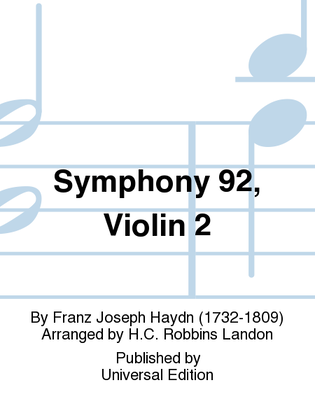 Book cover for Symphony 92, Violin 2