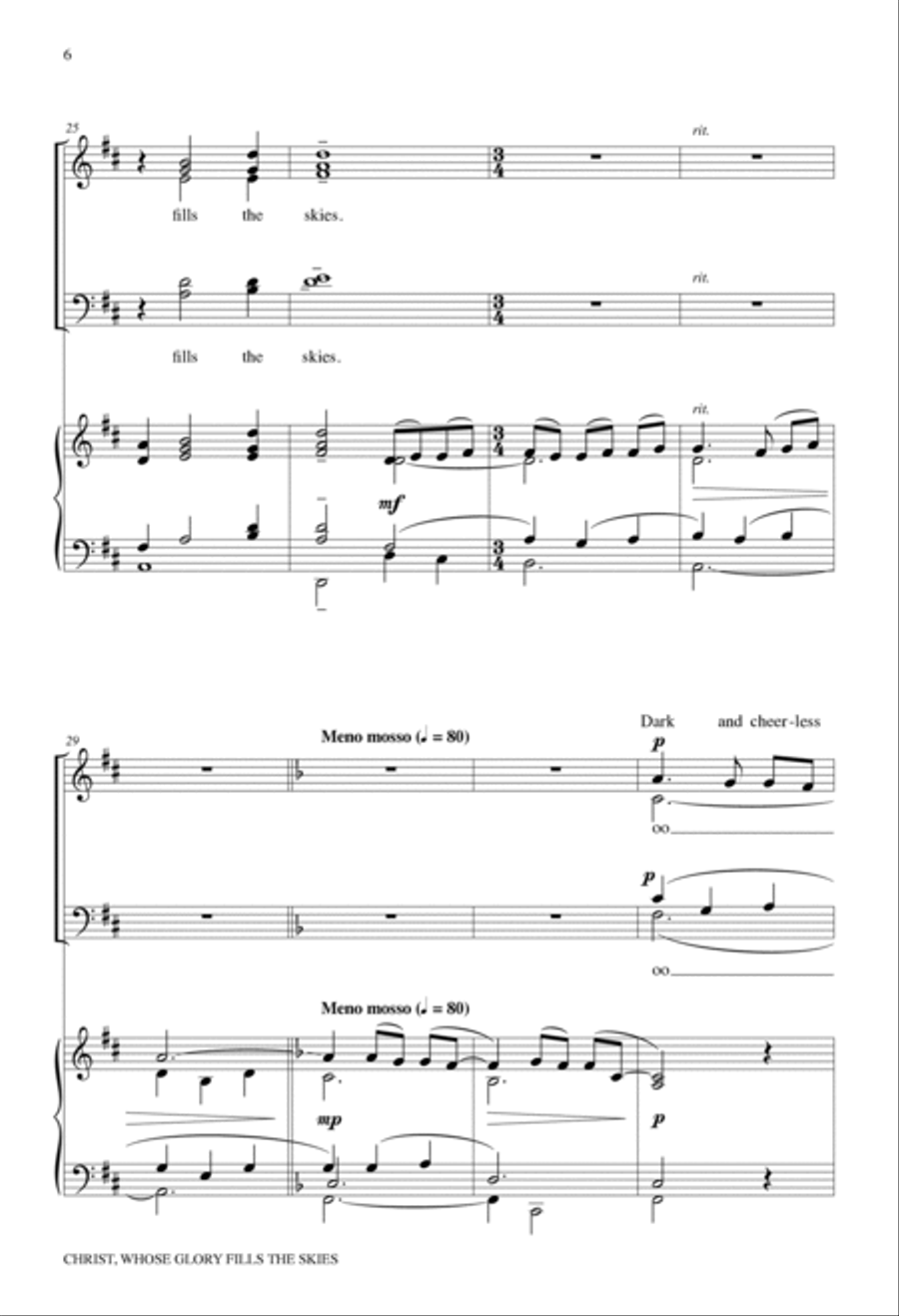Christ, Whose Glory Fills the Skies 4-Part scores gallery preview page 6