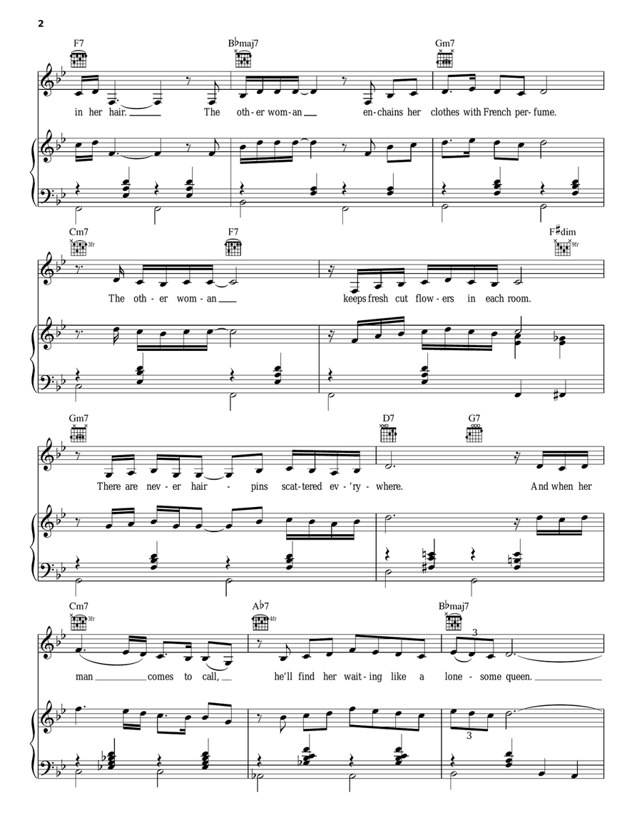 The Other Woman Piano, Vocal, Guitar scores gallery preview page 2