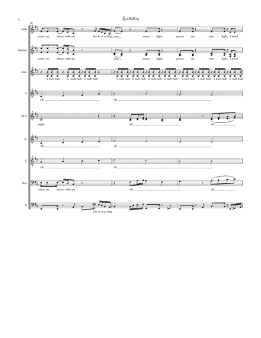 Levitating (feat. Dababy) Divisi scores gallery preview page 4