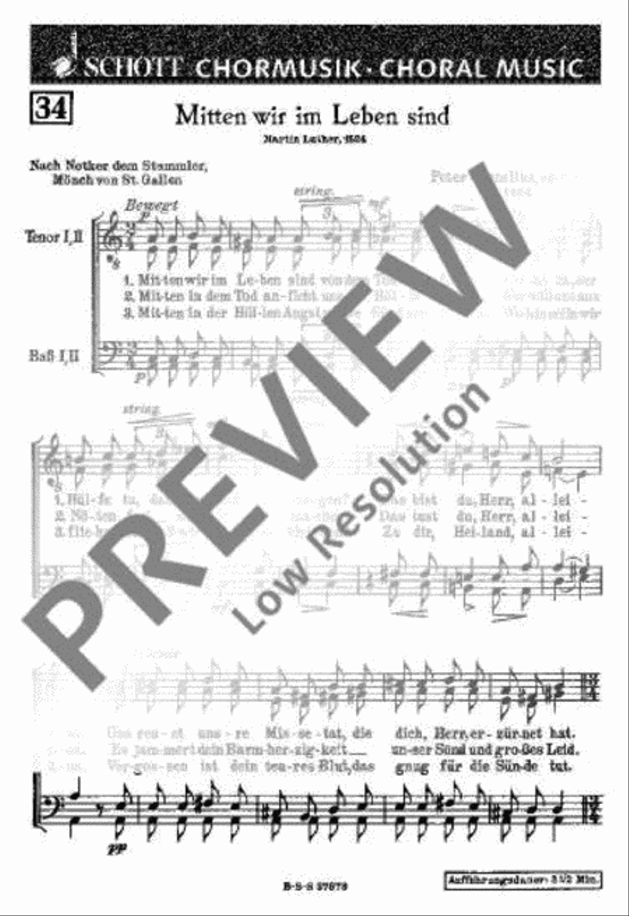 Mitten wir im Leben sind vom Tod umfangen Men's Choir scores gallery preview page 2