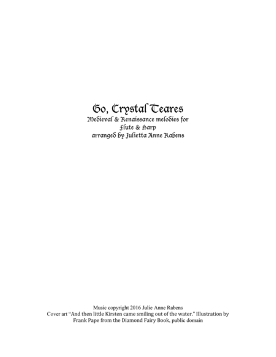Go, Crystal Teares: Medieval & Renaissance Melodies for flute and harp Flute scores gallery preview page 2